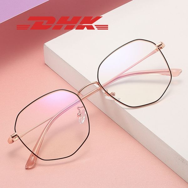 

new polygon women's web red frame large frame plain glasses blue-proof glasses 52311, Silver