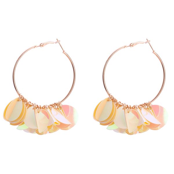 

eh8405 exaggerated fashion ring sequins earrings women's new bohemia, Golden
