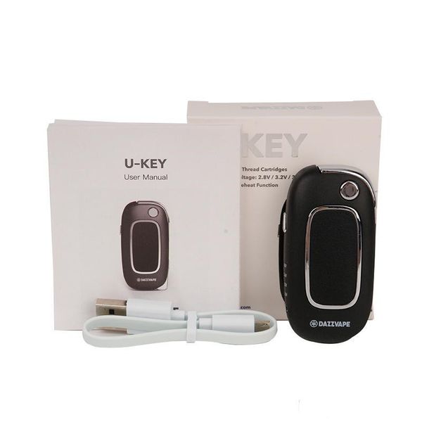 

100% первоначально dazzvape u-key предварительный нагрев батареи 400mah variable voltage vape mod для 510 густое масло керамический картридж