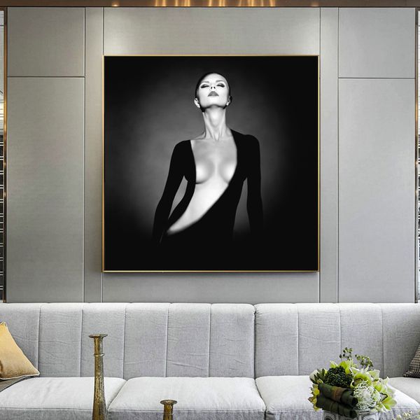 

elegant nude model modern portrait posters and prints canvas painting wall art for living room home decor (no frame