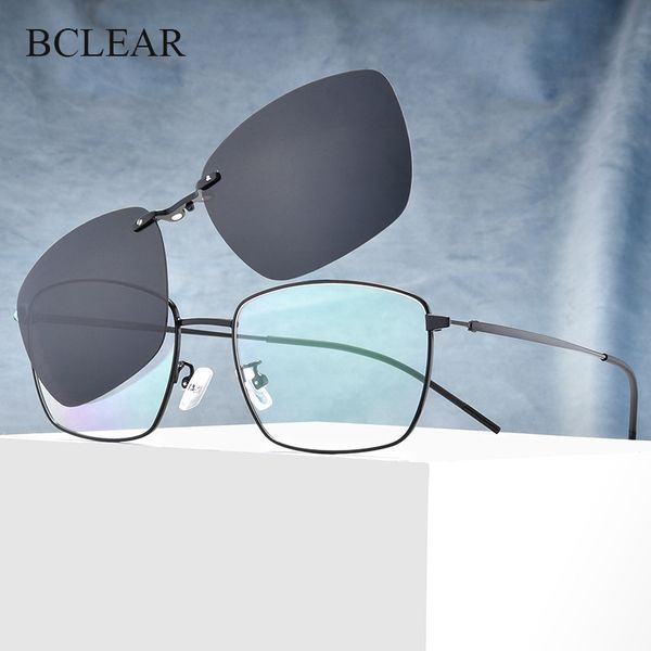 

bclear retro optical spectacle frame men women clip on sunglasses polarized lenses magnetic sun lens prescription eyeglasses new, White;black