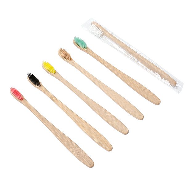 

bamboo toothbrush adults soft bristles biodegradable plastic-toothbrushes low carbon eco bamboo handle brush