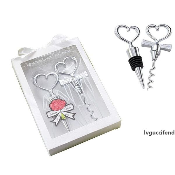 

wine bottle opener heart shape combination wine corkscrew and ser wedding gift party favors for kitchen tools 08