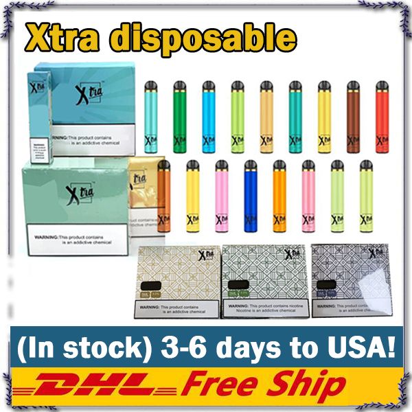 

Новые XTRA Одноразовые Vape 5мл картридж 1500 затяжек Предварительно заполненные Starter Kit системы устройства Испарители опорожнить PK Слоеное POP Xtra