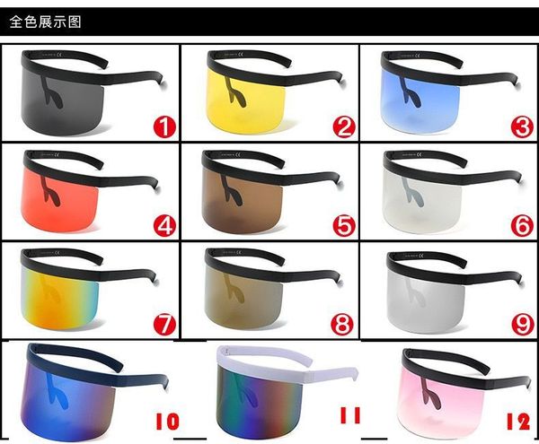 

9 colors cover face sunglasses oversized lenses mask men women brand glasses designer fashion male female goggles l1799, White;black