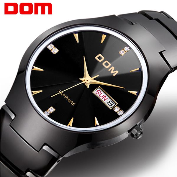 

men watch sport luxury brand tungsten steel sapphire mirror wrist 30m waterproof business quartz watches fashion w-698.2, Slivery;brown