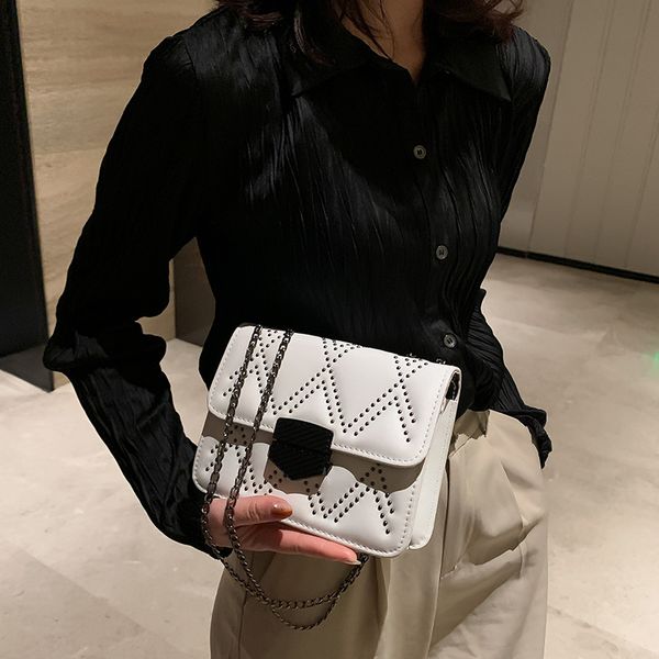 

2020 new ladies shoulder bag solid color diagonal fresh foreign handbag retro small square bag