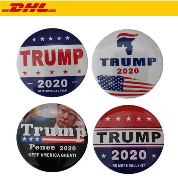 

dhl trump 2020 fashion round brooch letter keep america great pins creative presidential election pins party favor gift 4 styles