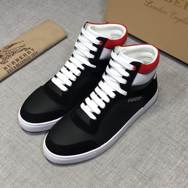 

fashion classic mens luxury boots sports outdoor walking breathable shoes high lace -up plus size sneakers men shoes zapatos de hombre, Black