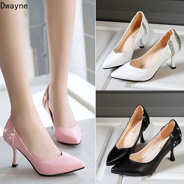 

new exquisite shallow mouth pointed high heels wild sequins fashion high heels, Black