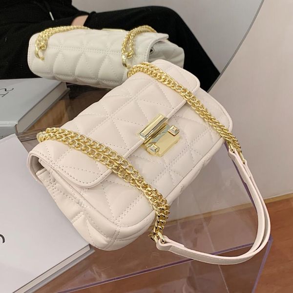 

lattice площади crossbody мешок 2020 новая мода высокого качества кожа pu женщин конструктор сумки цепи плеча сумка