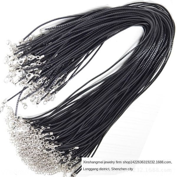 

high-end and high-quality crystal leather rope fashion korean leather rope necklace diy pendant diy pendant accessories, Silver