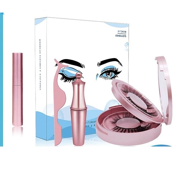 

magnetic eyeliner 2 pairs of eyelashes containing tweezers five magnets false eyelashes +eyeliner makeup set