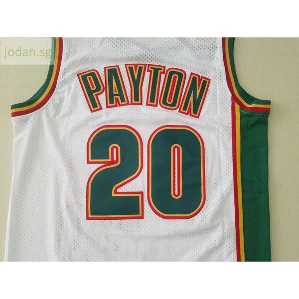 

763 new jersey men's sonicspayton #20 sports vest s-xxl stitched jersey, Black;white