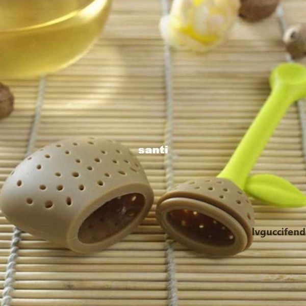 

new arrive silicone pear design tea leaf strainer herbal spice infuser teacup teapot filter