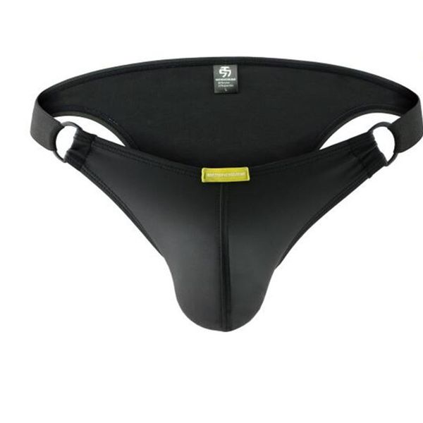 

mens elastic pu leather briefs lingerie underwear male gay erotic underpants man nightclub performance clothing, Black;white