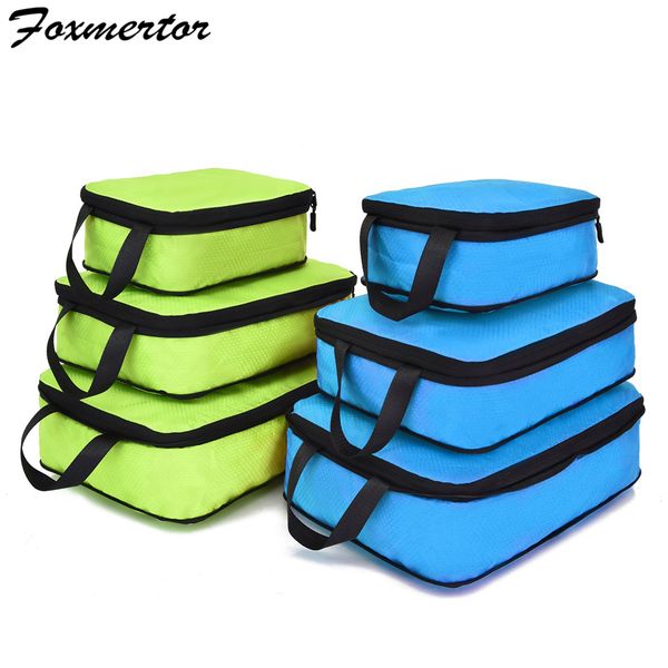 

travel bag compression travel storage bag clothes tidy organizer suitcase pouch 3/6 pieces case shoes packing cube luggage bag cx200718
