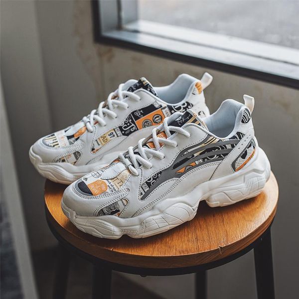

2020 men's new korean thick bottom sports wind men's shoes reflective cool tide shoes casual outdoor sports students, Black