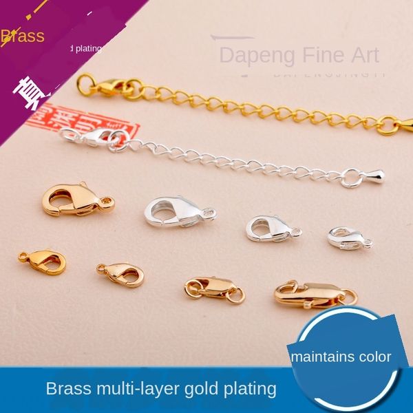 

copper gold-plated silver-plated shrimp goldfish diy accessories necklace head buckle chain bracelet necklace buckle diy accessories
