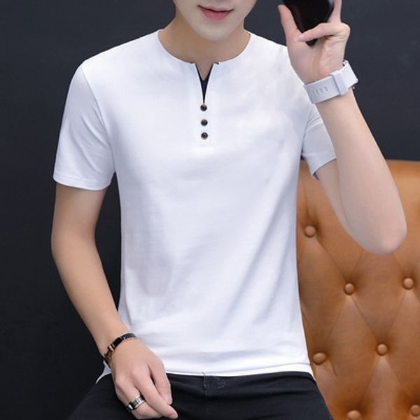 

cvab3 short-sleeved fashionable thin ice silk half-sleeve ice t-shirt t-shirt silk cool body tie chicken heart collar simple all-match secti