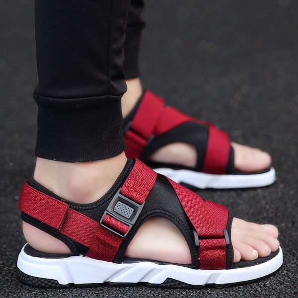 

beach for sandalle leather sandalsslippers men erkek uomo sandals sandles work sandalen outdoor sandel trekking rubber heren de, Black