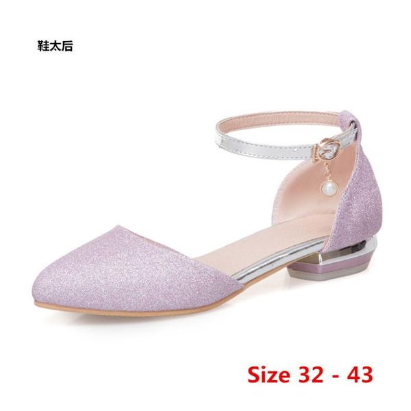 

d'orsay low heels women scarpin sandals ladies low heel shoes woman pumps ankle strap small big size 32 - 43, Black