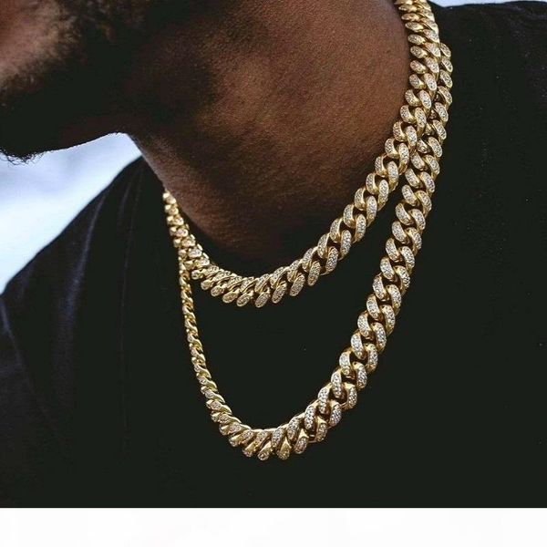 

hip hop bling chains jewelry men iced out chains necklace 14k gold silver miami cuban link chains necklace