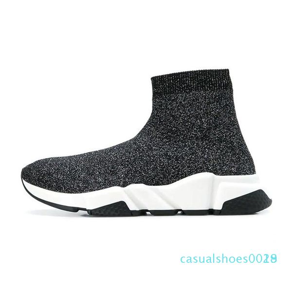 

1designer sock shoes triple black white men women fashion sneakers glitter yellow blue pink fashion mens trainer runner platform shoe c18