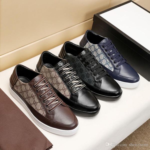 

mens sneakers shoes casual leather footwear platform casual chaussures de sport pour hommes with box mens shoes fashion type sale luxury, Black