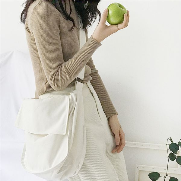 

bags simple new fashion all canvas solid color women lady messenger single versatile classic polyester small fresh