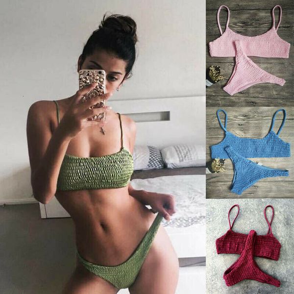 

new girls bikini push up pleated triangle swimwear women push up bra bikini set swimsuit beach bathing swimwear, White;black