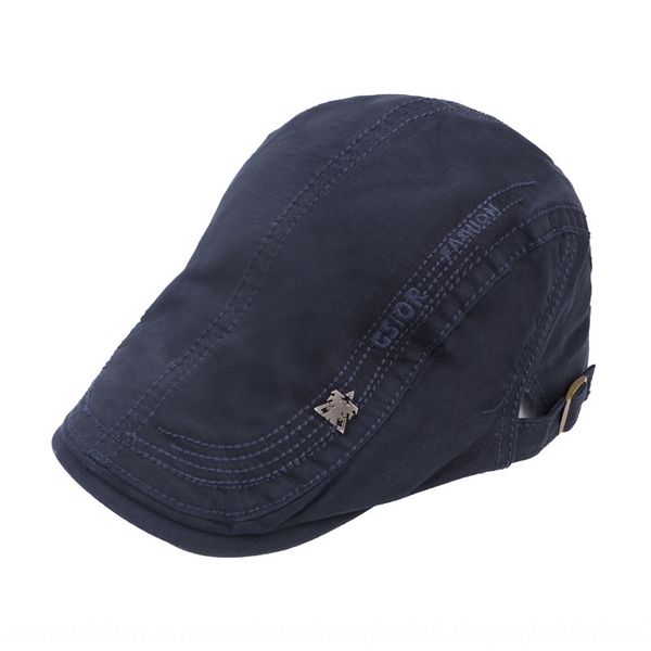 

pure color embroidery men's autumn cotton beret embroidered beret forward cap british cap women's hat fashion, Blue;gray
