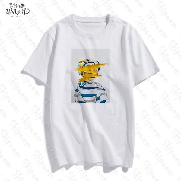 

fashion lovely personality woman nordic vintage art t shirt women punk harajuku short sleeve cotton plus size streetwear clothes, White