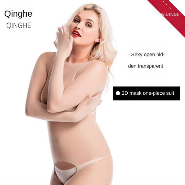 

gj65p qing he silk stockings women's whole-body silk stockings clothing clothing mask open-range from temptation ultra-thin t, Black;white