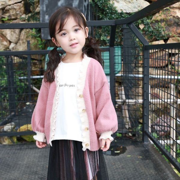 

5dpvd new fashion 2020 children's clothing korean style all-match long sleeve autumn girl's coat sweater children's clothing, Blue