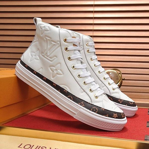 

fashion stellar sneaker boot men shoes lightweight autumn and winter chunky sneakers lace -up high men shoes herren luxus marken schuhe, Black