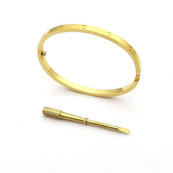 

d fashion love bracelets bangles for women stainless steel gold silver rose gold screwdriver bracelets wristband thin lovers bracelet w, Black