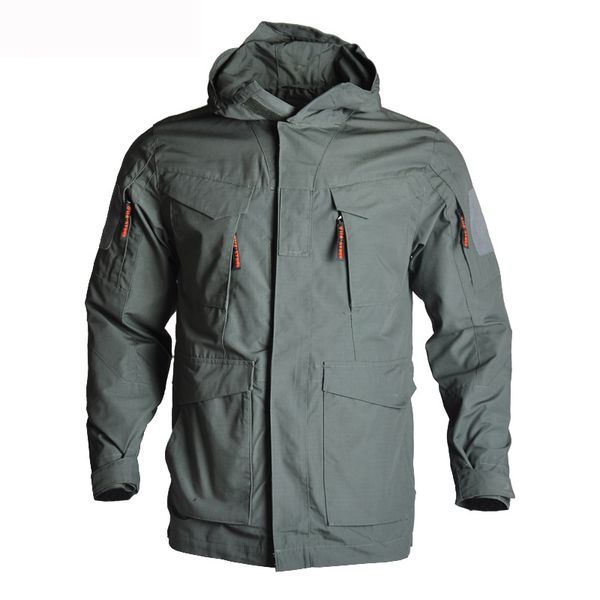 

quality tactical windbreaker hooded coat hunting clothes mid-long men's windbreakers waterproof windproof autumn winter, Blue;black