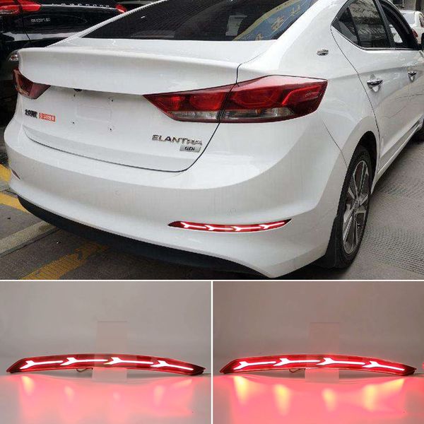 2Pcs Auto LED Reflektor Licht Für Hyundai Elantra 2016 2017 2018 2019 Rücklicht Brems Lampe Rücklicht Zurück Nebel licht Warnung Lampe