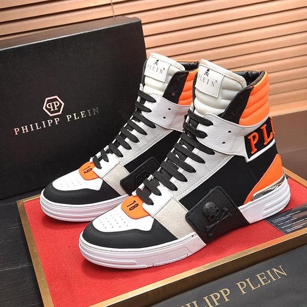 

winter mens shoes ankle boots luxury bottes hommes phantom kick $hi -leather mix with origin box chaussures pour hommes casual men shoes, Black