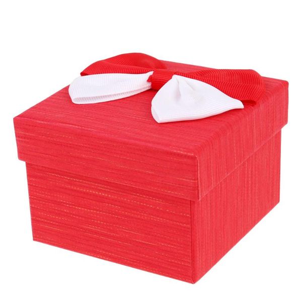 

4pcs square candy box beautiful candy gift packing paper box storage for wedding party festival (red
