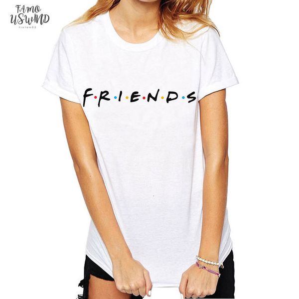 

summer plus size women t shirt friends women letter print casual short sleeve harajuku kawaii vogue tee fashion friends tv tshirt, White