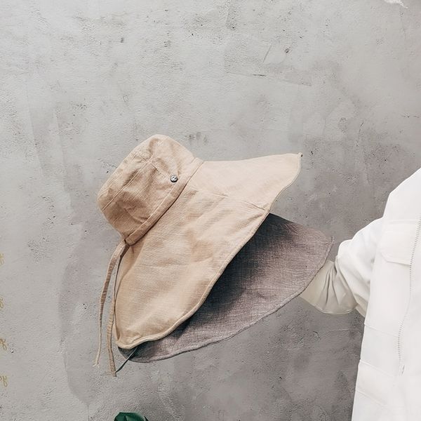 

european style enlarged eaves foldable sun holiday simple and elegant style women's lengthened eaves beach hat new cloth hat, Blue;gray