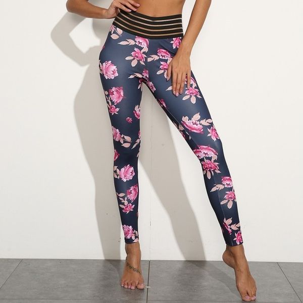 

new fitness legging women leaves print jogging leggings elastic high waist workout legings women high female long leggins sweatpants, Black