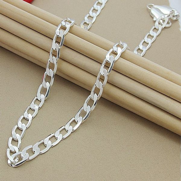 

men 10mm hip hop chain necklaces 925 sterling silver jewelry quality statement necklace for male 22-26 inches