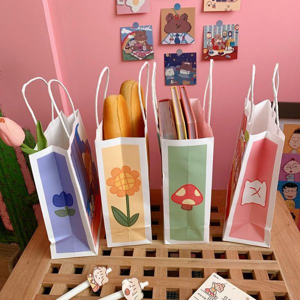

2pcs cute style candy cookies gift bags with handles christmas present packaging decoration party supplies kawaii