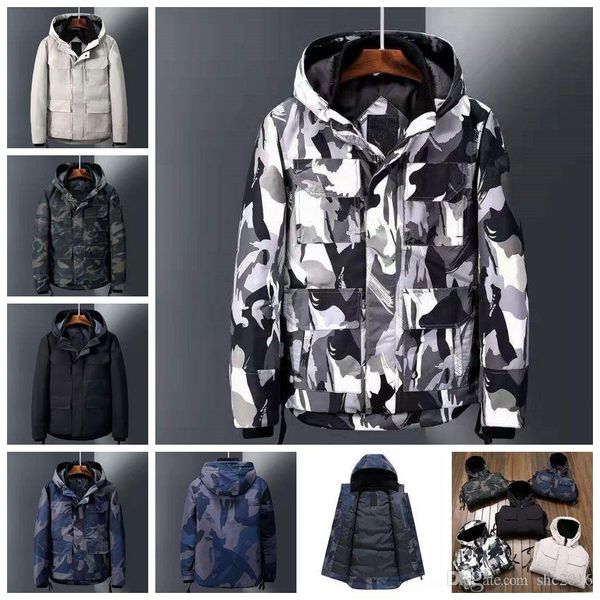 

men down jacket coat hooded standing stretch collar short front long back thick warm male designer winter coats white duck parka overcoat, Black