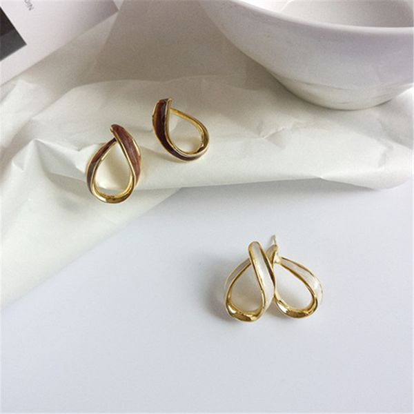 

stud classic simple geometric earrings female retro delicate 2021 vintage temperament knot for women, Golden;silver
