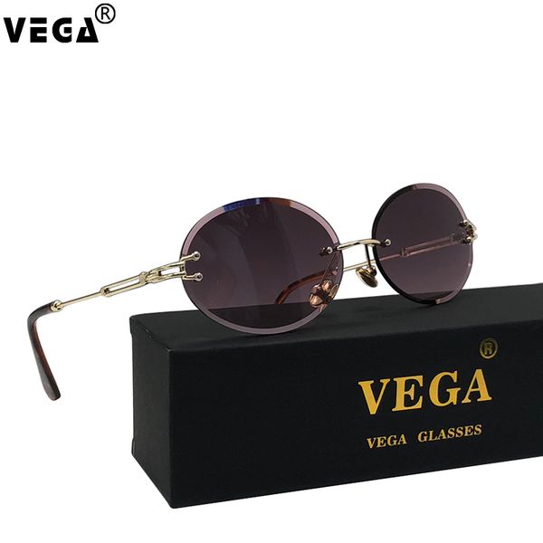

vega eyeware rimless/brown gradient sunglasses women/men diamond cut edge purple tinted sunglasses frameless glasses 448, White;black