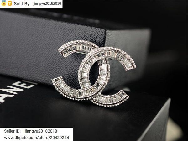 

рождественский подарок new pearl форме сердца брошь украшения металла алмаз золото брошь ювелирные изделия с коробкой, Gray